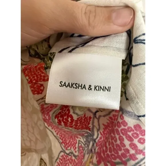 Saaksha & Kinni Cambric Cotton Periwinkle Bandhani Printed Batwing Shirt Sz Sm - Picture 3 of 6